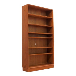 1960s Mid Century Tall Danish Bookcase For Sale