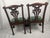 Wood Pair of Antique Carved Wood Chippendale Style Side Chairs With Green Brocade Seats For Sale - Image 7 of 18