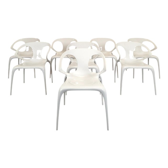 White Chairs by Ava Rochebobois, Set of 8 For Sale