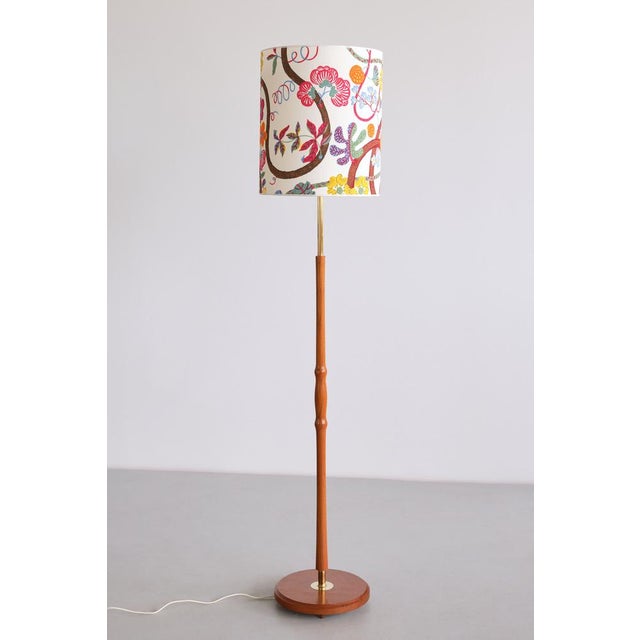Teak and Brass Floor Lamp from Örsjö Armatur, 1950s For Sale - Image 15 of 15