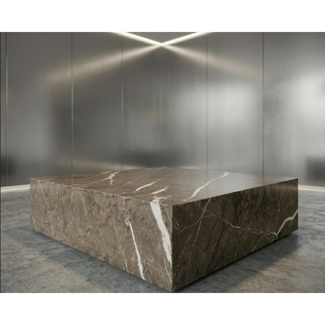 Contemporary Pietra Grey Marble Table by Andrea Grasso For Sale - Image 3 of 6