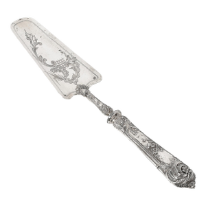Sterling Silver Server With Ornate Chased Detailing Stamped Delheid Fréres
