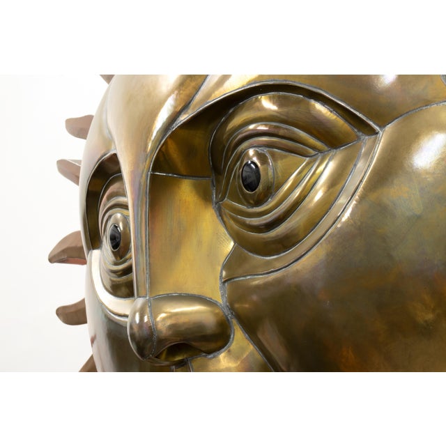 Mid 20th Century Large Vintage Brass and Copper Sun Sculpture by Sergio Bustamante For Sale - Image 5 of 7