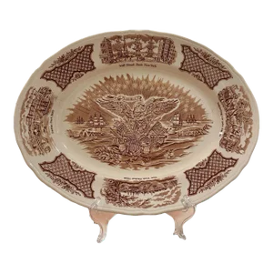 Vintage Alfred Meakin Staffordshire Fair Winds The Friendship of Salem Brown Platter