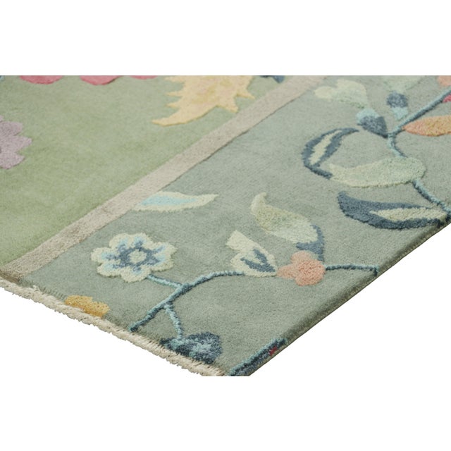 2010s Rug & Kilim’s Chinese Art Deco Style Rug With Colorful Floral Patterns For Sale - Image 5 of 6
