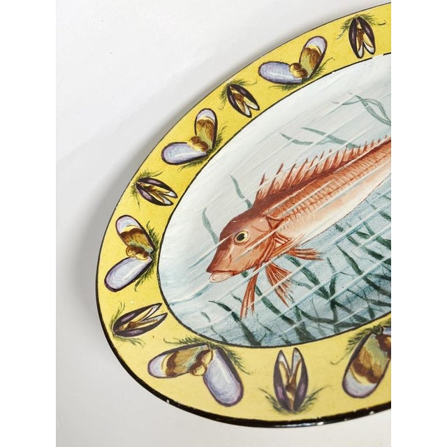 Blue Ceramic Dish with Fish Decoration, France, 1960s For Sale - Image 8 of 16