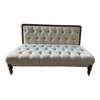 Ralph Lauren Chesterfield Tufted Armless Settee For Sale