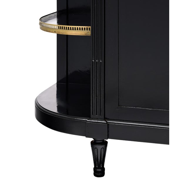 French Louis XVI Ebonized Mahogany Buffet With Carrara Marble and Brass Galleries, Circa 1880 For Sale In Austin - Image 6 of 9