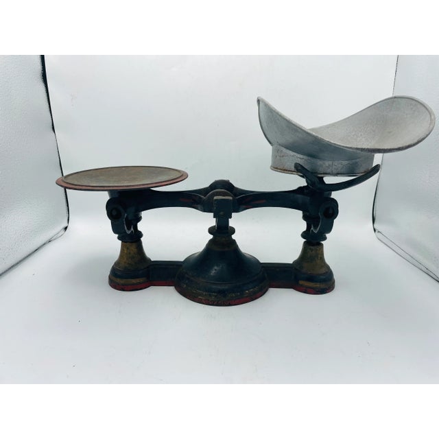 1930s Vintage Balance Scales With Tin Scoop Tray For Sale - Image 5 of 11