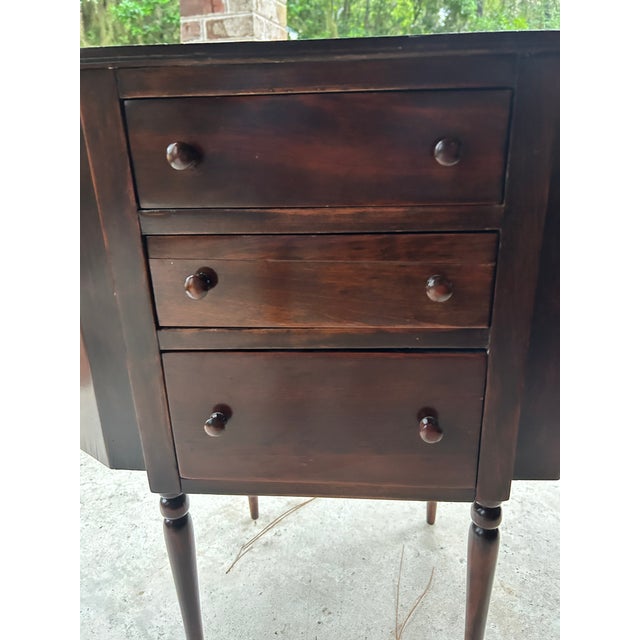 Antique Mahogany Sewing Table For Sale - Image 12 of 12