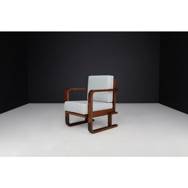 Set of Art Deco Armchairs in Oak Bentwood and New Upholstery, Austria, 1930s For Sale - Image 12 of 16