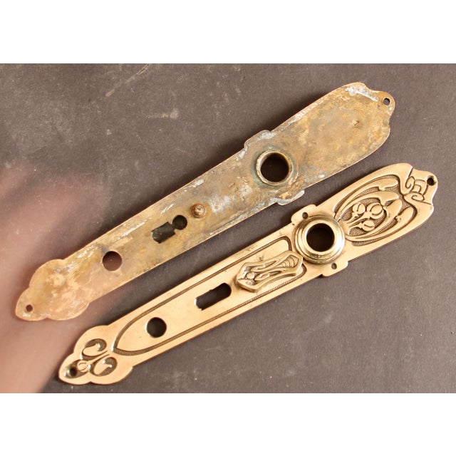 Antique Brass Door Fittings, 1890s, Set of 16 For Sale - Image 3 of 8