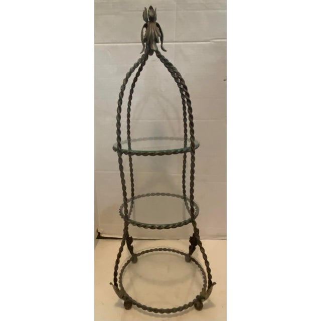 Hollywood Regency Tole Style Table Stand Etagere For Sale - Image 9 of 12