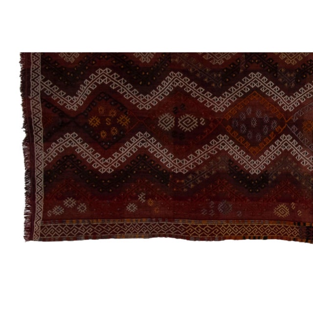 Mid-Century Modern Vintage Long Jajim Kilim Runner 2'6" X 12'6" For Sale - Image 3 of 10