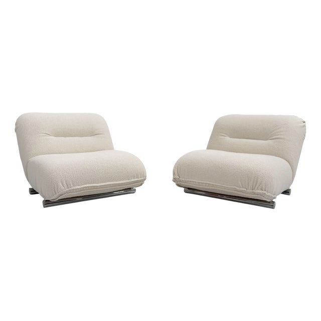 Set of Lounge Chairs by Giuseppe Munari for Poltrona Munari, 1970s For Sale