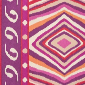 Schumacher X Johnson Hartig Terence Ikat Fabric in Magenta