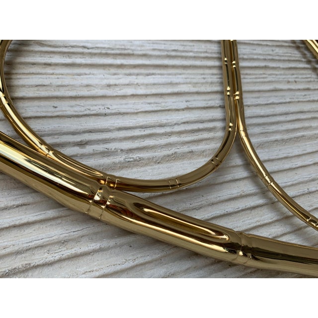 Mid-Century Modern Italian Faux Bamboo Gilt Metal Queen Headboard For Sale - Image 10 of 18