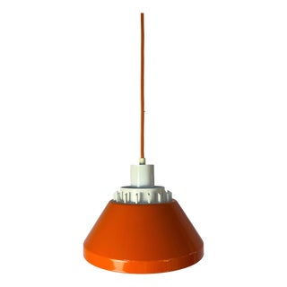 Model 854 Pendant Lamp in Orange Plastic from Lyskær Belysning For Sale