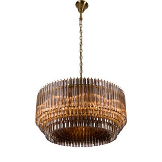 Large Smoked Amaro Drum Chandelier from Pure White Lines For Sale