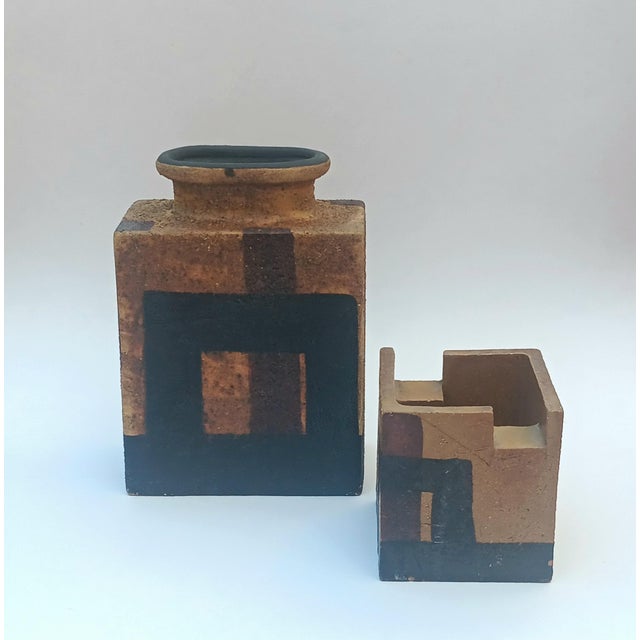 Ceramic Ceramic Vase and Catchall from Bitossi, Italy, 1970s, Set of 2 For Sale - Image 7 of 7