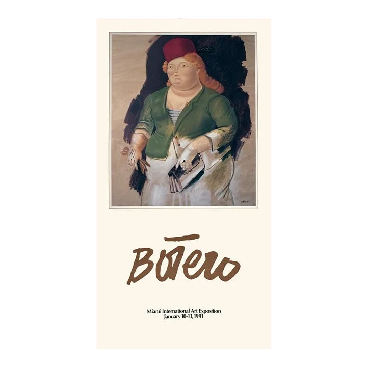 Fernando Botero Mujer Con Sombrero Rojo, 1991 | Chairish