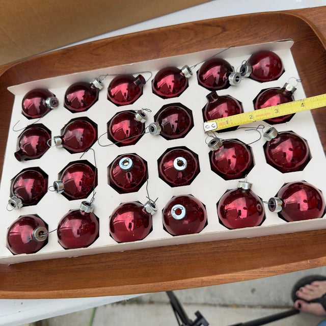 Mid-Century Modern Vintage Rauch Burgundy Mercury Glass Ornaments- 24 Pieces For Sale - Image 3 of 8