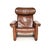 Animal Skin Set of Vintage Italian Leather Reclining Armchair and Ottoman, 1960s For Sale - Image 7 of 14
