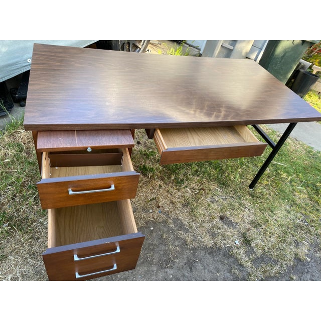 Alma Vintage Wood Veneer Executive Desk Chairish