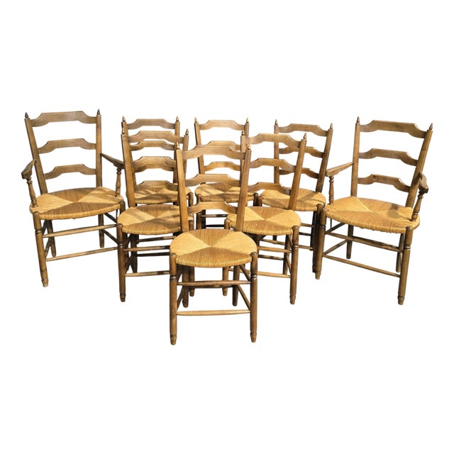 Antique French Dining Chairs, 1900, Set of 8 For Sale