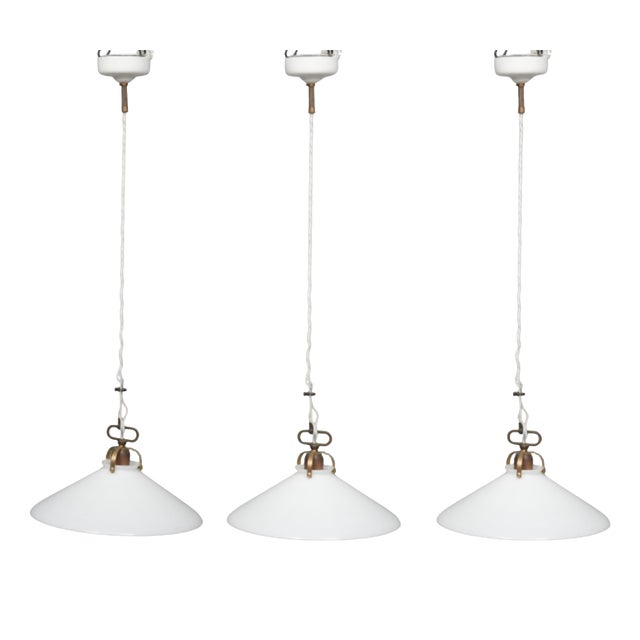 Vintage Tenda Pendant Lamps by Aldo Bernardi, Italy, 1990s, Set of 3 For Sale