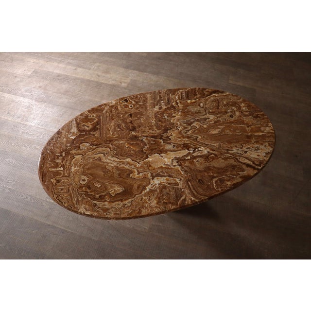 Oval Onyx Marble Dining Table by Angelo Mangiarotti, Italy, 1970s For Sale - Image 6 of 15