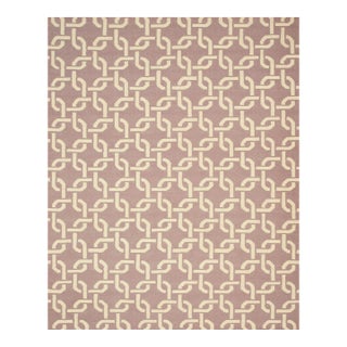 6x9 Sloane Cozy Purple Large-Scale Interlocking Chain Modern Flatweave Wool Rug For Sale