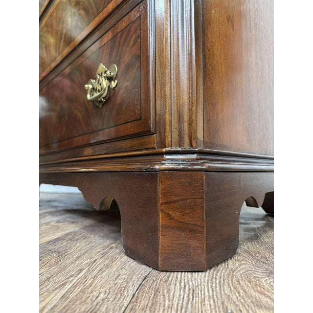 Vintage Drexel Heritage Chippendale Flame Mahogany Tall Chest / Dresser For Sale - Image 12 of 12