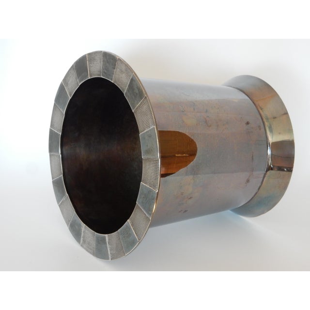 Rare, silverplated champagne bucket from Christofle of France. Signed on bottom as pictured. approx. 9" X 9". Retains an...