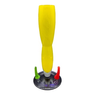 Vintage b.a.g. Post-Modern Art Glass Vase: Signed Rona Plesl For Sale