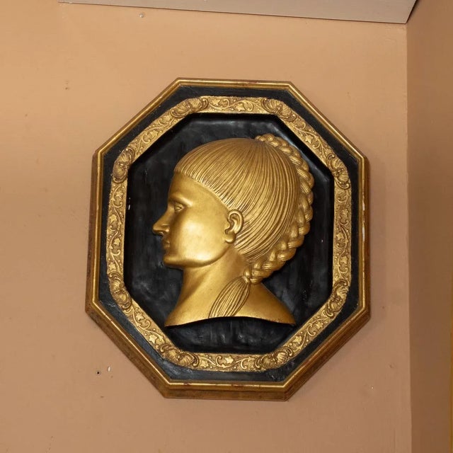 Traditional Giltwood Female Portraits by Carlos Villegas- A Pair For Sale - Image 3 of 11