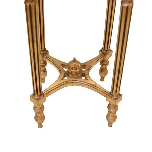 Louis XVI French Side Tables in Giltwood with Marble Top, Set of 2 For Sale - Image 3 of 5