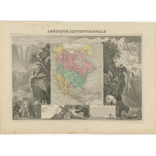 Antique Map of North America with Texas Republic by Levasseur, 1845 For Sale - Image 11 of 11