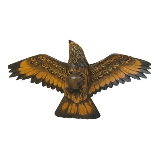 American Eagle Carved Wood Sculpture For Sale