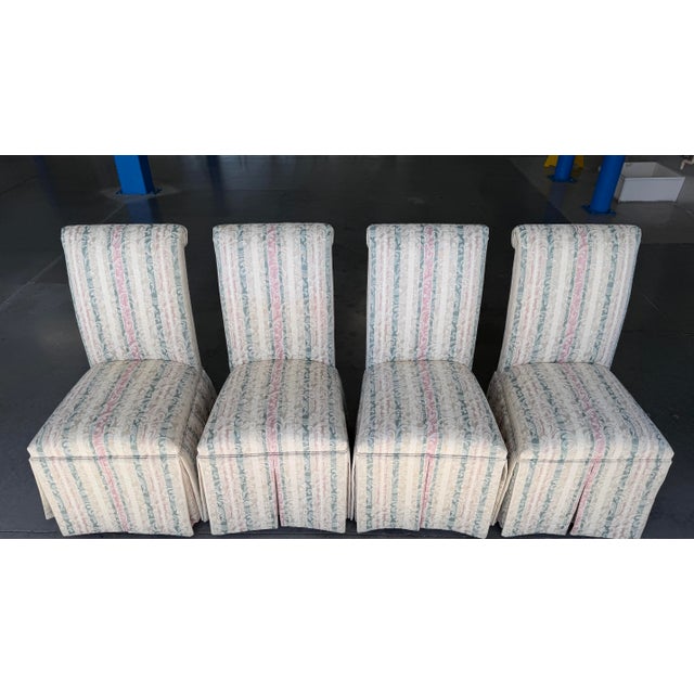 Vintage Designmaster Skirted Parsons Chairs With Bow Tie Backs, Set of 7 For Sale In Naples, FL - Image 6 of 14