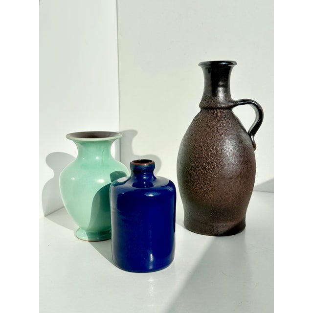 Cobalt Blue Hand-Thrown Studio Ceramic Vase, Germany, 1970s For Sale - Image 10 of 12