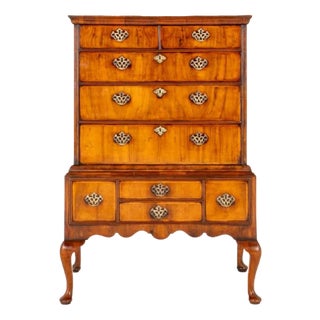 Georgian Chest on Stand in Walnut For Sale