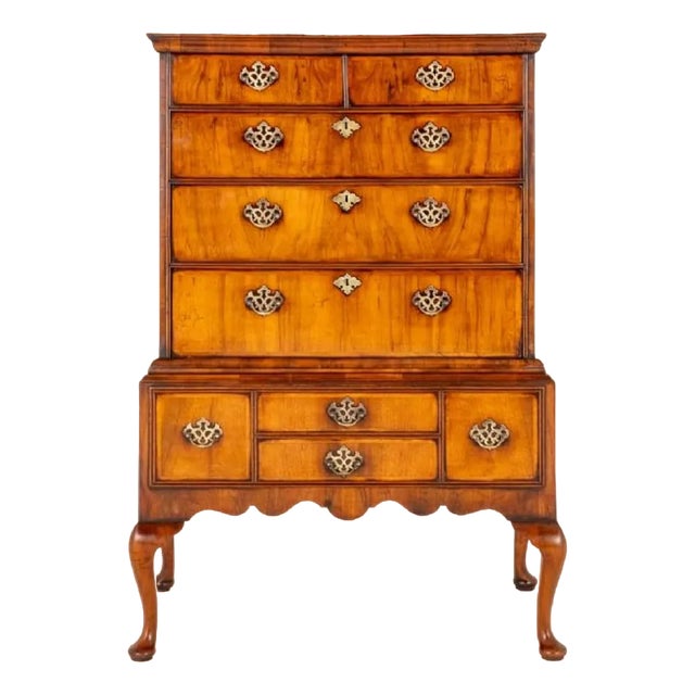 Georgian Chest on Stand in Walnut For Sale