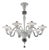 Modern Venetian Murano Glass Chandelier in Transparent and White Tones with Silver Leaf by Simoeng For Sale