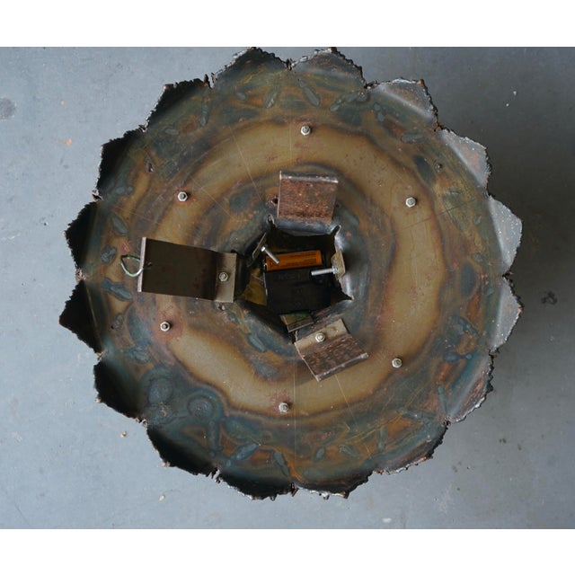 Brown Brutalist Metal Wall Clock by A.Becht, 1986 For Sale - Image 8 of 10