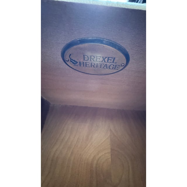 1990s Drexel Heritage Corbel Collection Carved Wood Entertainment Armoire For Sale - Image 9 of 12