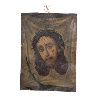 19th C. Mexican Retablo "Veronica's Veil" c.1880 For Sale