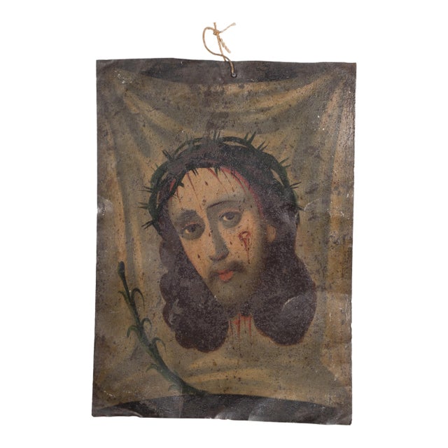 19th C. Mexican Retablo "Veronica's Veil" c.1880 For Sale