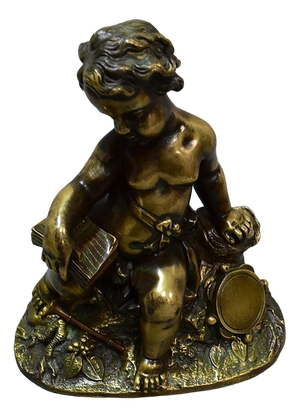 Child Musician, Late 1800s, Bronze