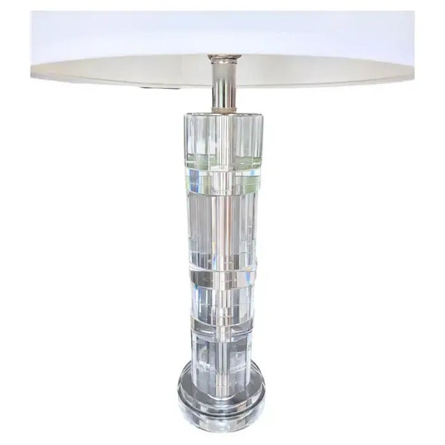 Pair of show stopper faceted, crystal Ralph Lauren ‘Farrah’ column lamps. This is classic Ralph Lauren quality and...